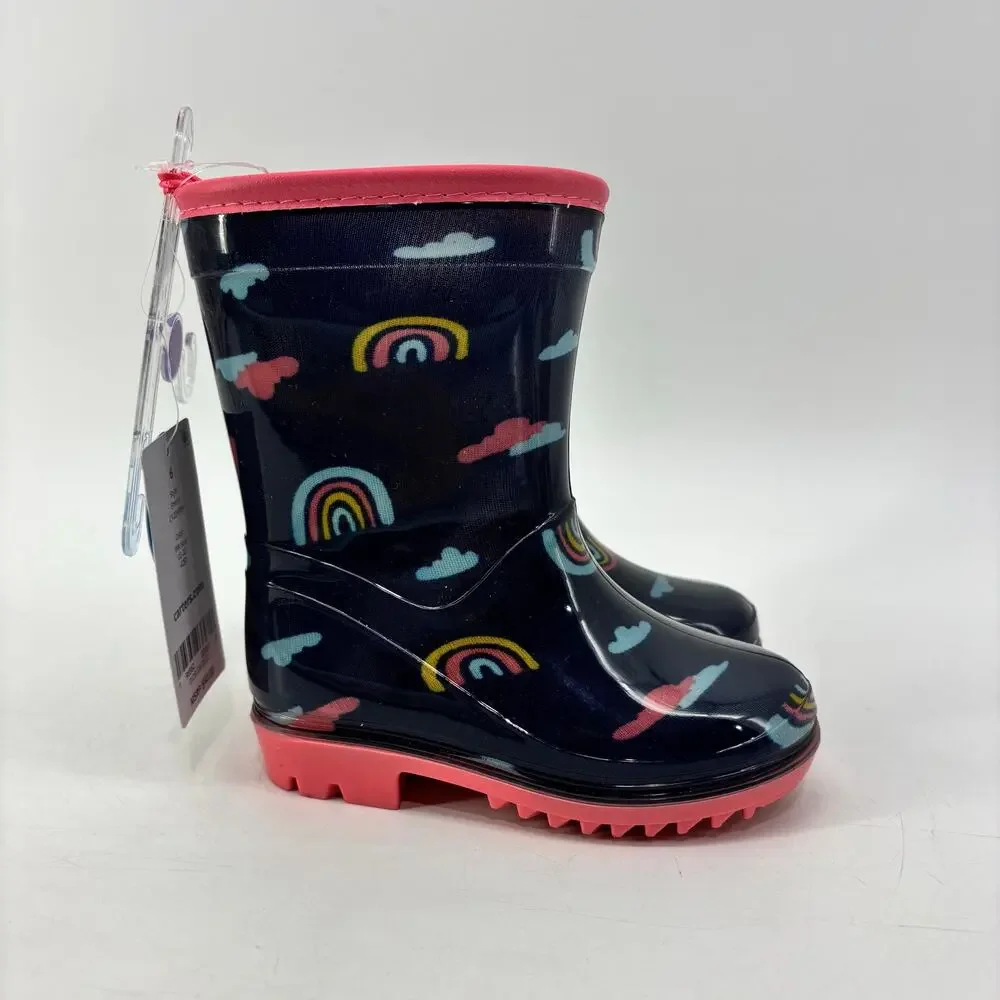 Carter's Size 6 Sherry Rainbow Boots Toddler Pink Navy Blue